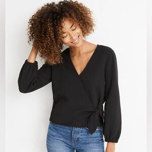 Madewell texture and thread wrap top